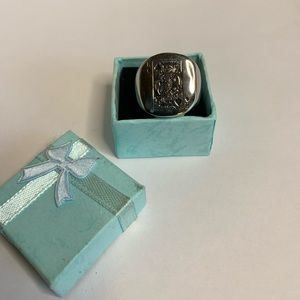 W- Sterling Silver Magnetic Joker Ring Size 9
